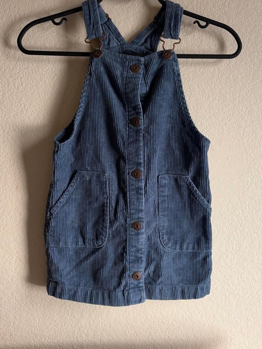 blue overalls girl dress with pockets